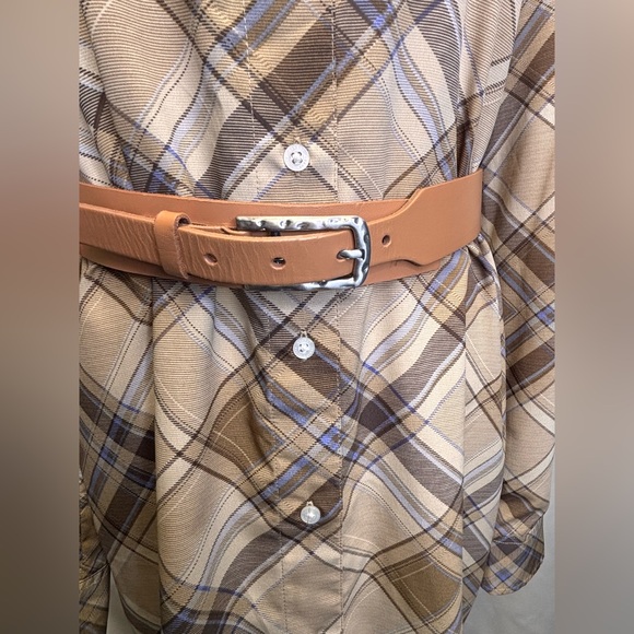 Lauren Ralph Lauren Long Sleeve Plaid Shirt Dress and Belt Size 10 - Picture 9 of 12